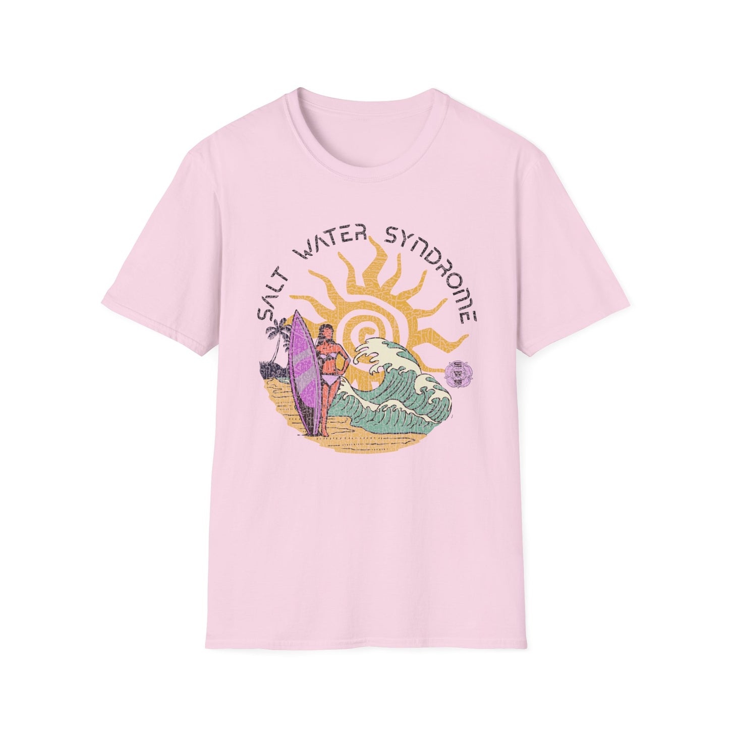 Beach surfer babe Unisex Softstyle T-Shirt